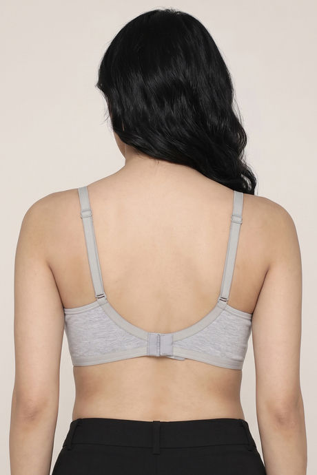 Zivame Everyday Double Layered Non Wired 3/4th Coverage T-Shirt Bra - Grey Melange — image 3